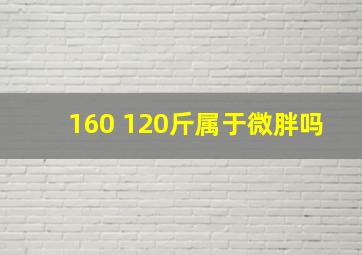 160 120斤属于微胖吗